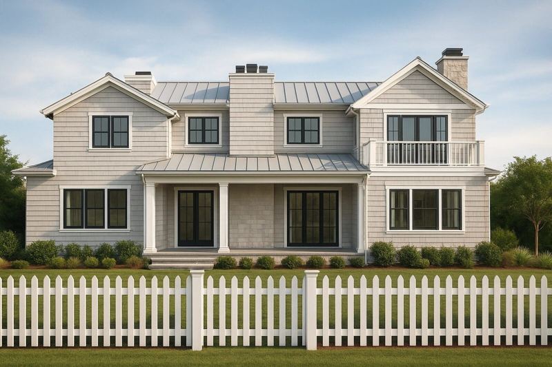 Two-story farmhouse with porch