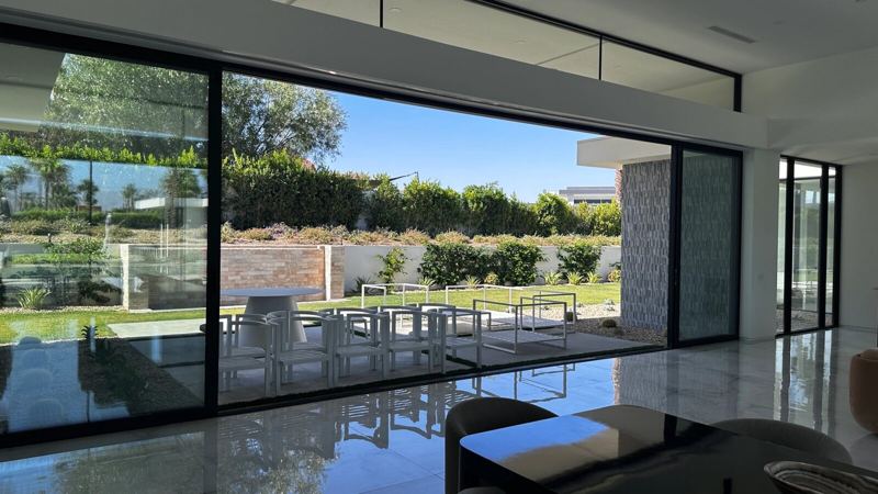 Floor-to-ceiling glass wall