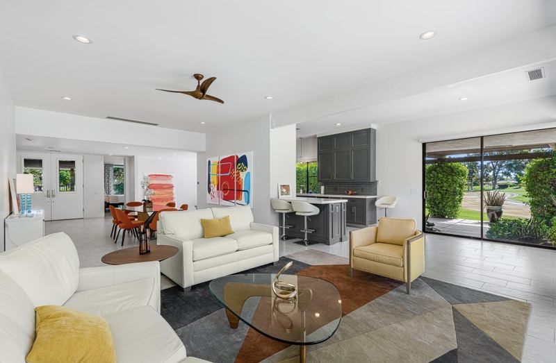 Open living, dining and kitchen